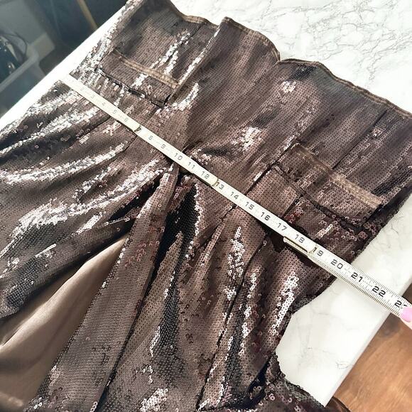 Chico's Size 3 Shining Tux Sheron Jacket Women's Size XL Brown Sequin & Satin - Picture 12 of 12